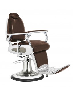 Fauteuil barbier vintage MILWAUKEE JACQUES SEBAN marron vieilli