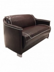 Banquette d'attente BOMBAY JACQUES SEBAN 2 places marron