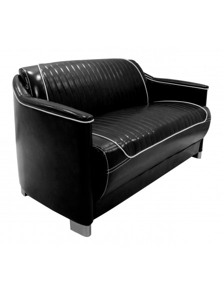 Banquette d'attente BOMBAY JACQUES SEBAN 2 places noir