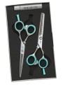 Ciseaux de coiffure + sculpteur FASHION HAIRCUT taille 5'5 bleu turquois