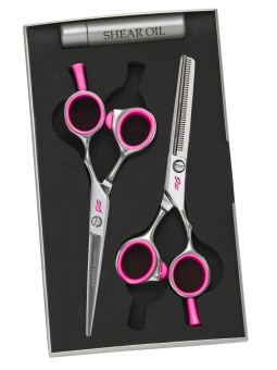 Ciseaux de coiffure + sculpteur FASHION HAIRCUT taille 5'5 rose fuchsia