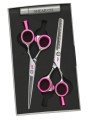 Ciseaux de coiffure + sculpteur FASHION HAIRCUT taille 5'5 rose fuchsia