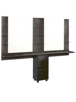 Poste de travail bicolore salon de coiffure BALI JACQUES SEBAN wengé / noir