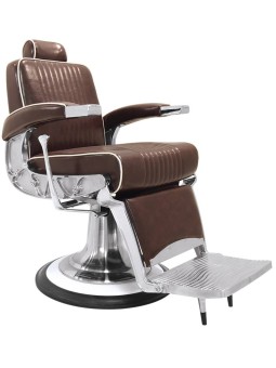 Fauteuil barbier vintage MUSTANG JACQUES SEBAN marron vieilli