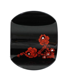 Pince cheveux large avec strass REVOLUTION HAIR rouge et noir