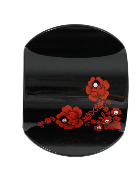 Pince cheveux large avec strass REVOLUTION HAIR rouge et noir