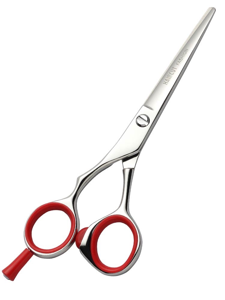 Ciseaux de coiffure gaucher FASHION HAIRCUT taille 5'5 rouge