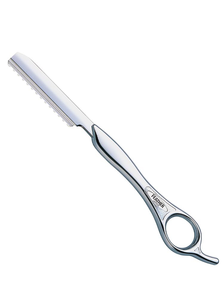 Rasoir de coiffeur Styling Color grand modèle FEATHER argent