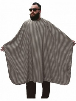 Cape de coiffure griseà rayures blanches JACQUES SEBAN