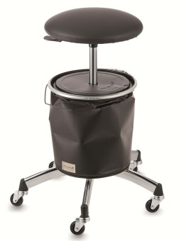 Tabouret de coiffure CRASH JACQUES SEBAN noir mat