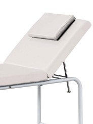Lit de soins esthétiques, dossier réglable, repose tête amovible JACQUES SEBAN blanc