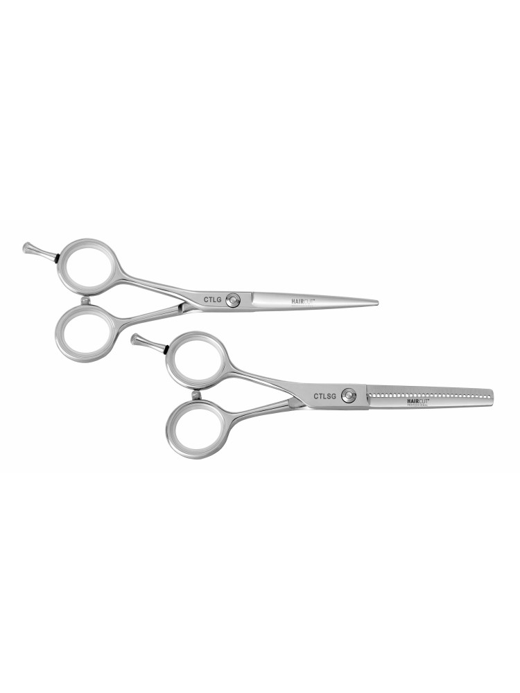Ciseaux de coiffure FUN gaucher 5'5 et sculpteur 30 dents HAIRCUT